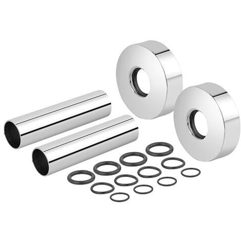 Set de rosaces individuelles et d’habillage chromé, longueur de tube 70 mm