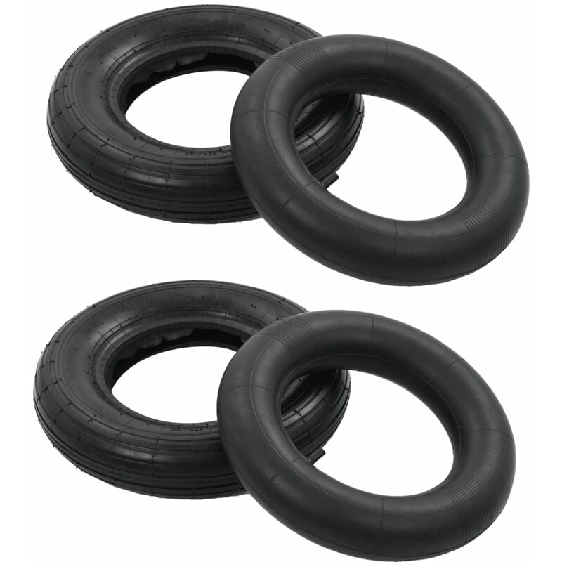 

Set de ruedas y cámaras de aire de carretilla caucho 3.50-8 4PR
