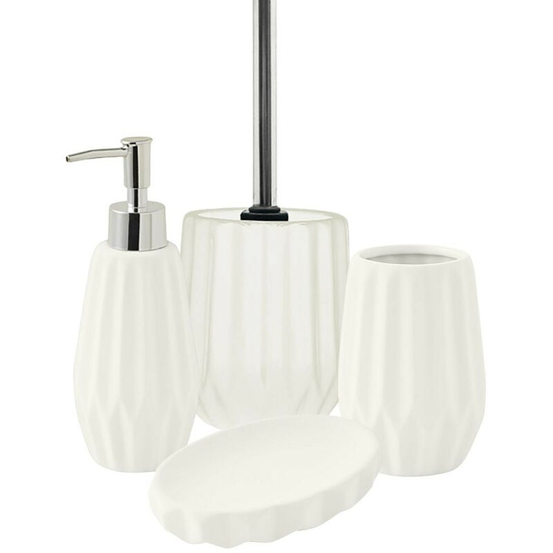 Set de salle de bain 4 pièces 4 pièces en céramique ffffff