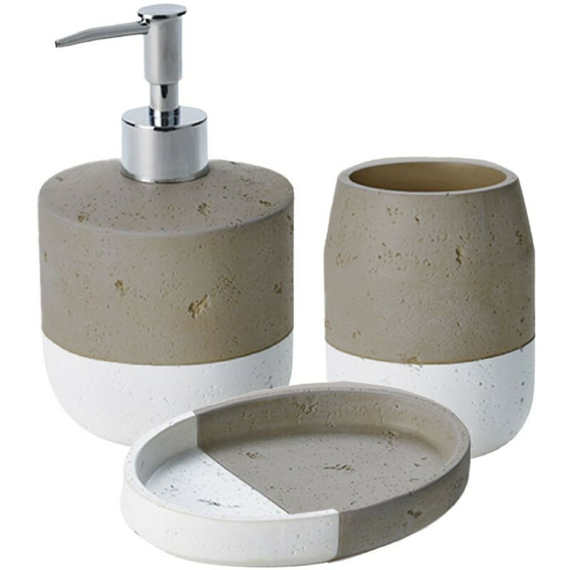 Set de salle de bain 3 pièces en céramique taupe