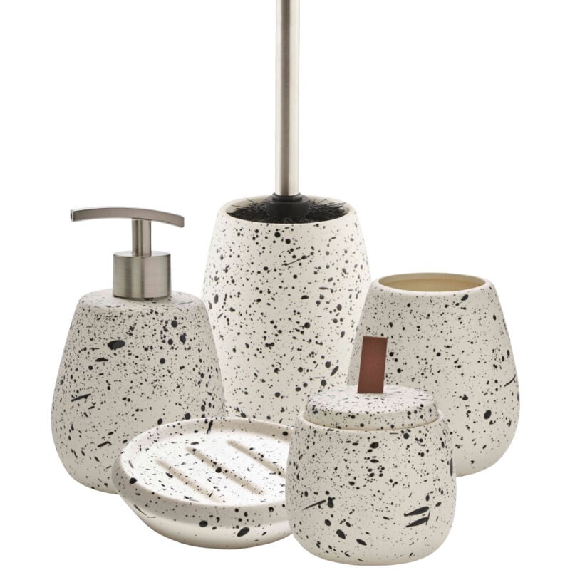 Set de salle de bain 5 pièces en céramique blanc