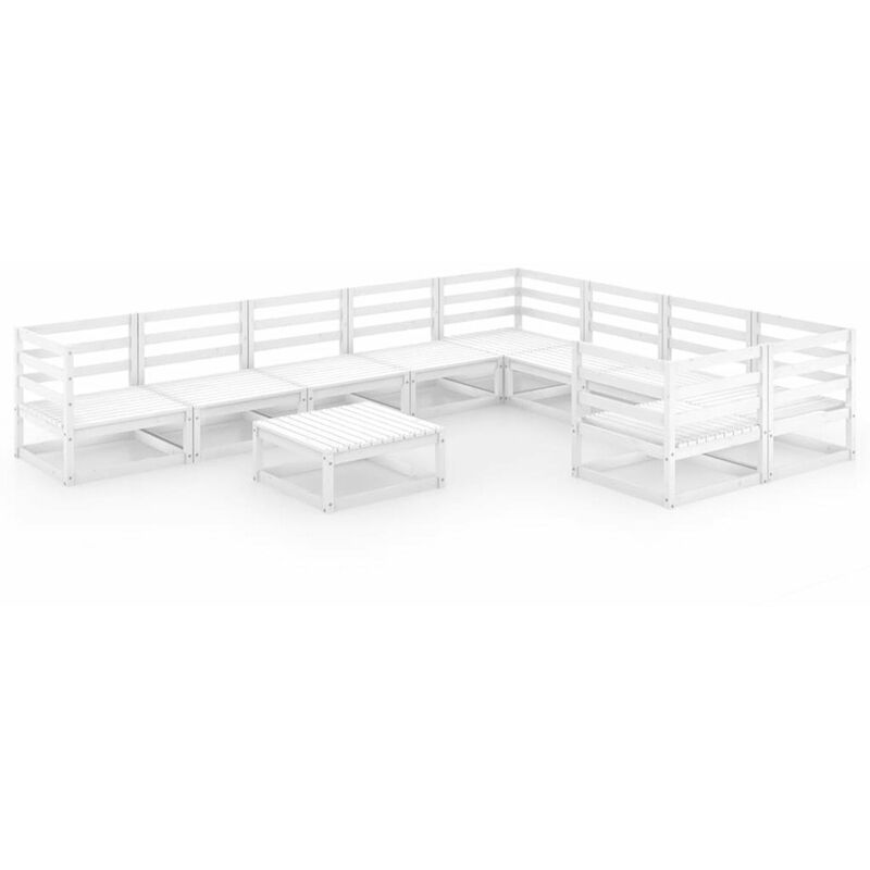 

Set de salon de jardin de 10 piezas madera maciza de pino
