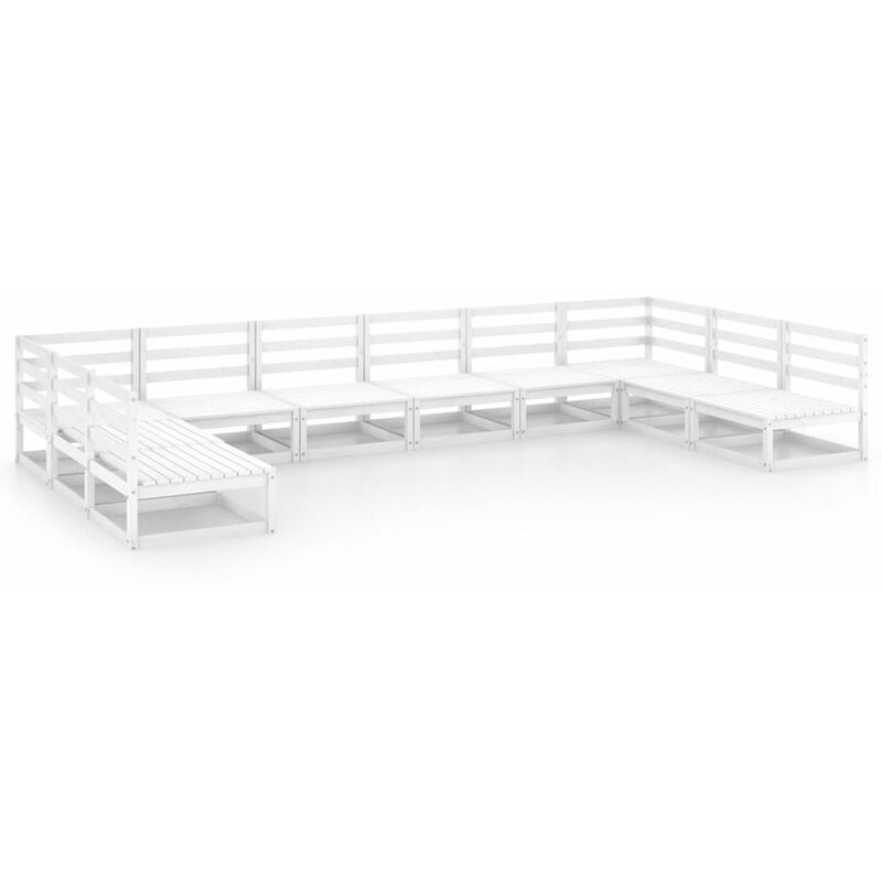 

Happyshopping - Set de salon de jardin de 10 piezas madera maciza de pino