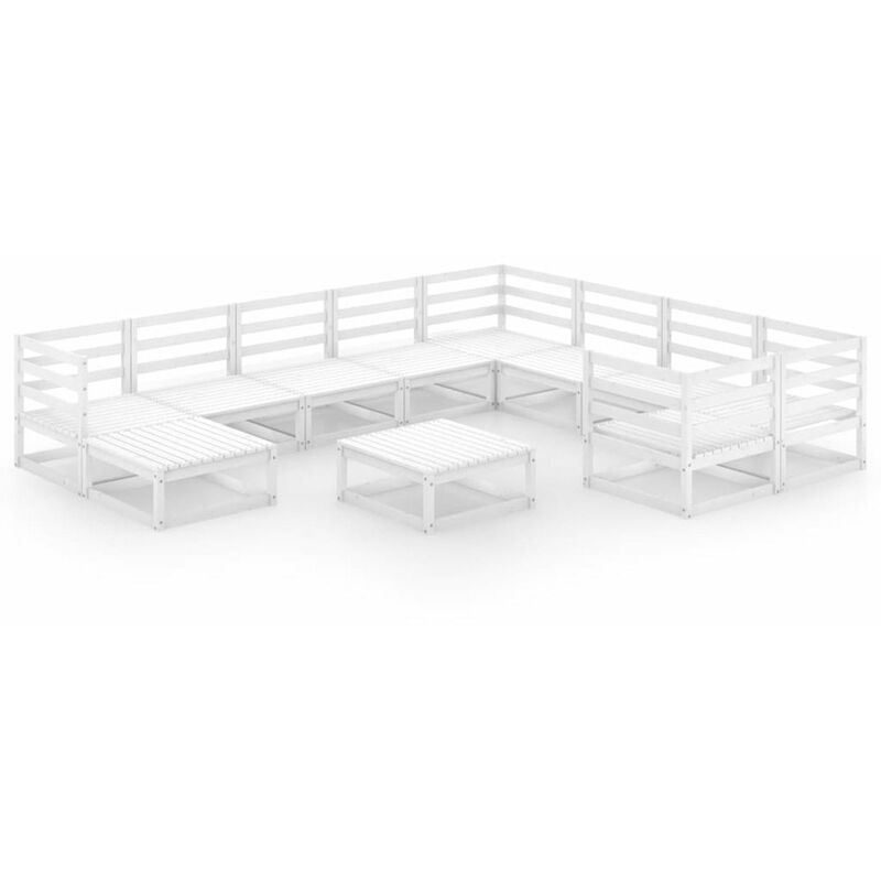 

Set de salon de jardin de 11 piezas madera maciza de pino