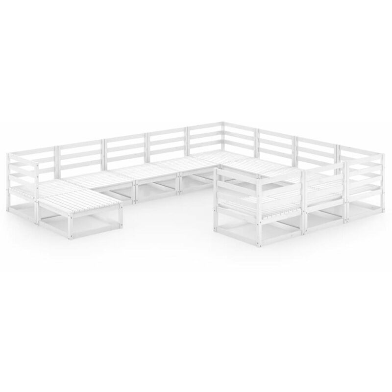 

Set de salon de jardin de 11 piezas madera maciza de pino