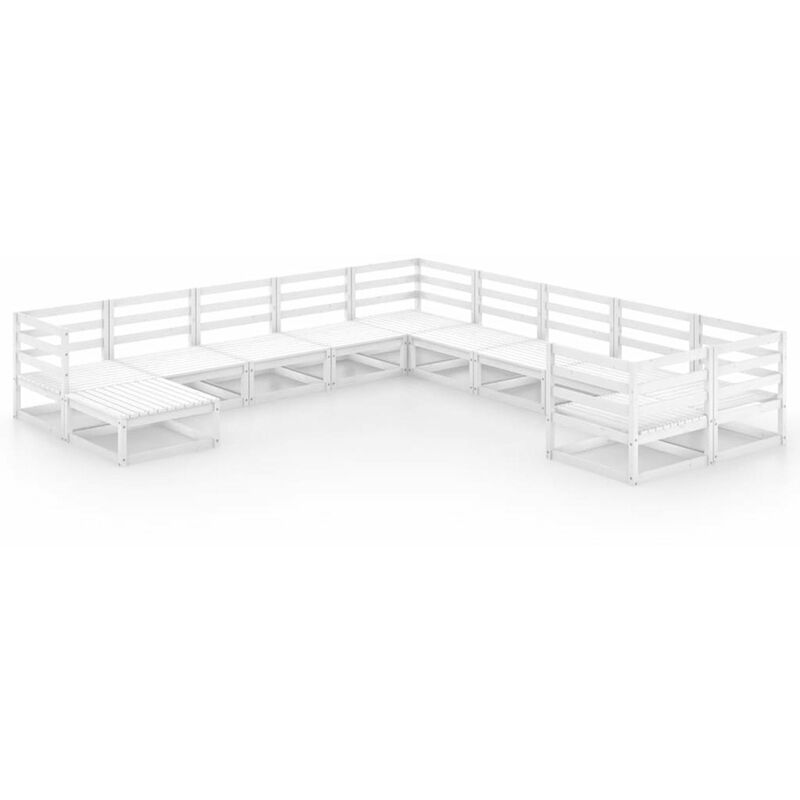 

Set de salon de jardin de 11 piezas madera maciza de pino