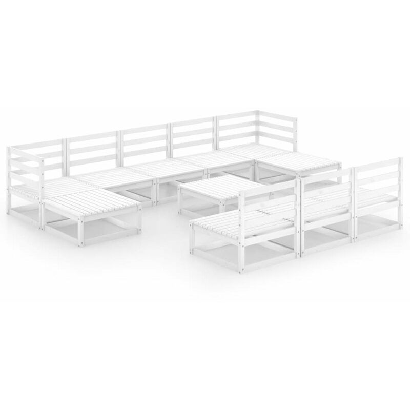 

Set de salon de jardin de 11 piezas madera maciza de pino