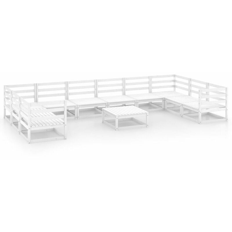 

Set de salon de jardin de 11 piezas madera maciza de pino