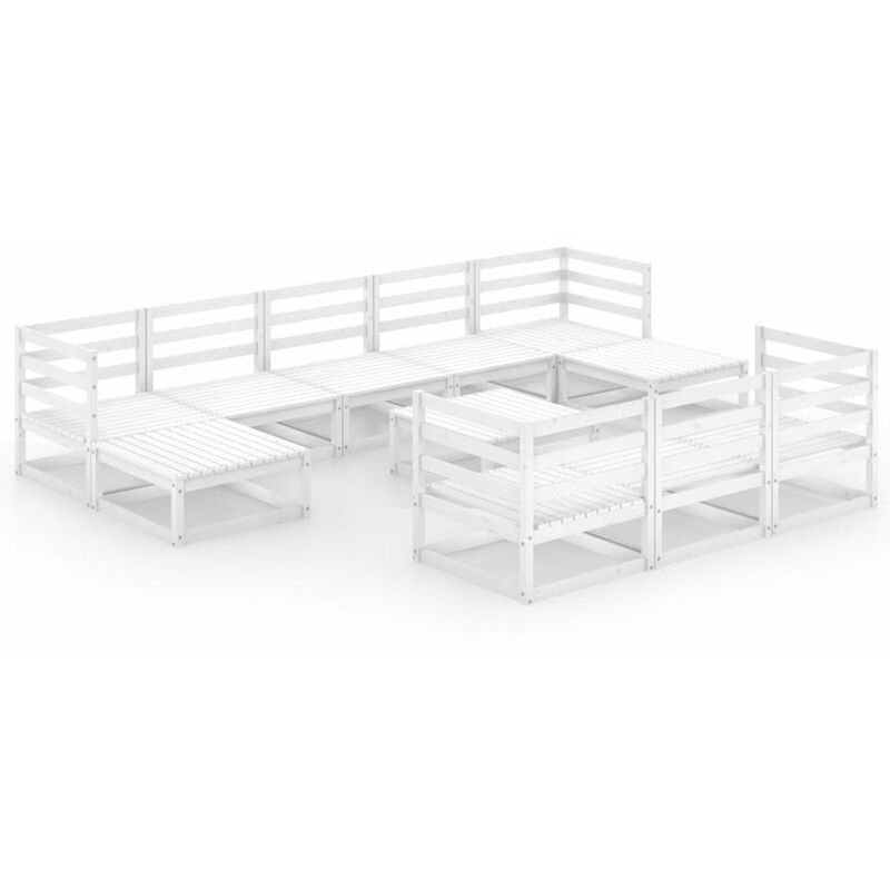 

Happyshopping - Set de salon de jardin de 11 piezas madera maciza de pino