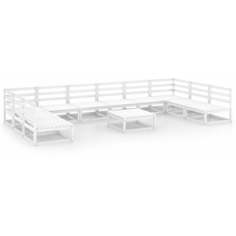 

Happyshopping - Set de salon de jardin de 11 piezas madera maciza de pino