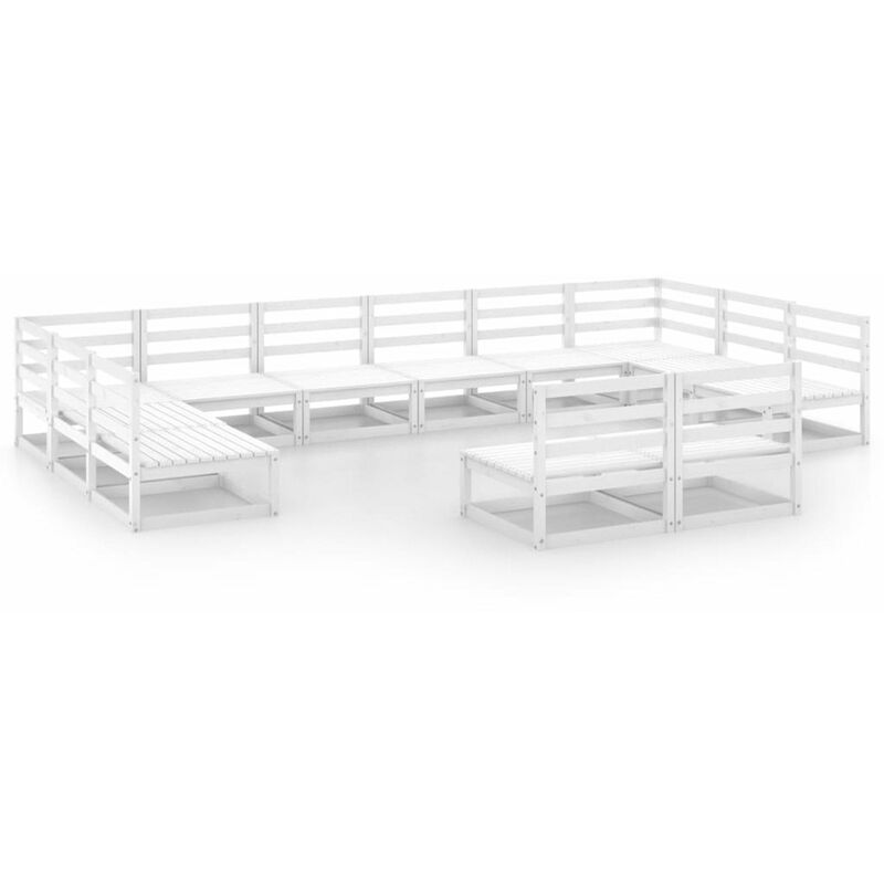 

Set de salon de jardin de 12 piezas madera maciza de pino