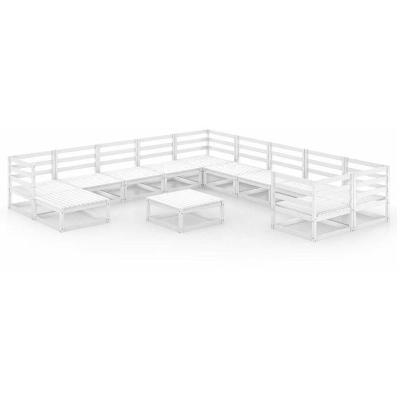 

Set de salon de jardin de 12 piezas madera maciza pino