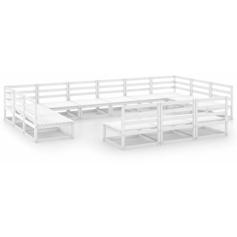 

Happyshopping - Set de salon de jardin de 13 piezas madera maciza de pino