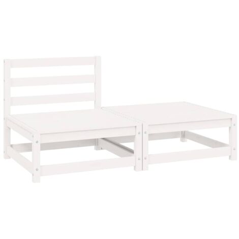 Set de salón de jardín de 2 piezas blanco madera maciza de pino vidaXL