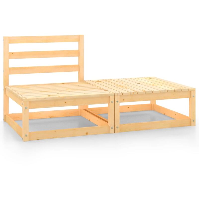 

Set de salón de jardín de 2 piezas madera maciza de pino