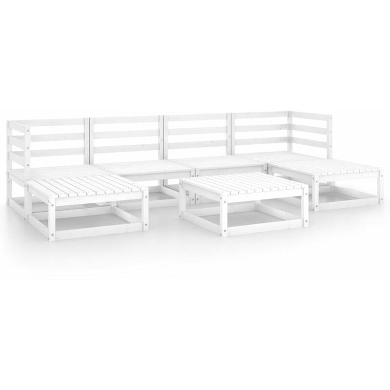 

Happyshopping - Set de salon de jardin de 7 piezas madera maciza de pino