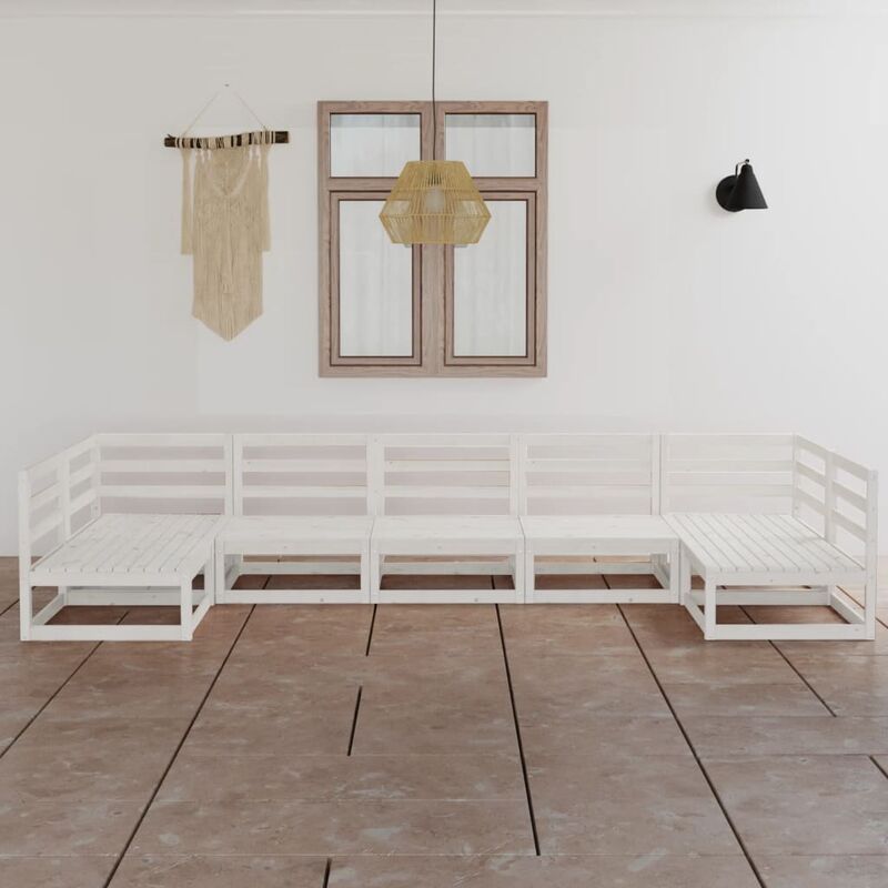 

Set de salón de jardín de 7 piezas madera maciza pino