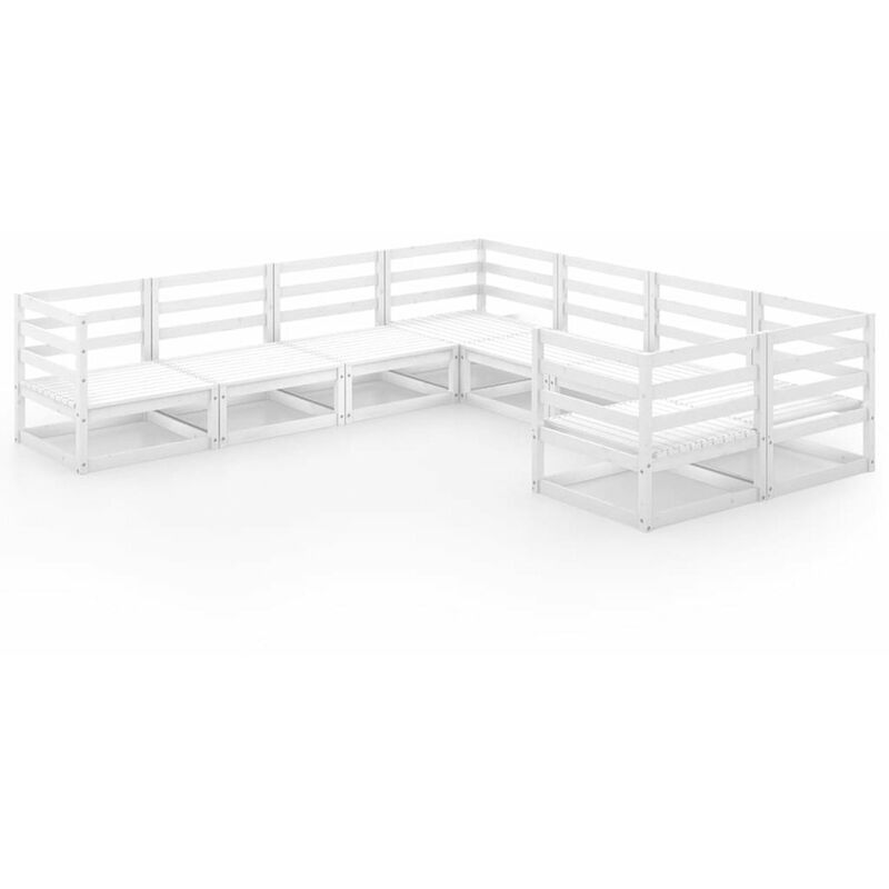 

Happyshopping - Set de salon de jardin de 8 piezas madera maciza de pino