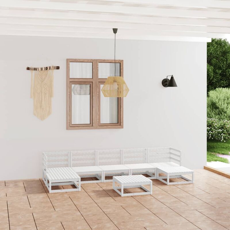 

Set de salón de jardín de 8 piezas madera maciza de pino
