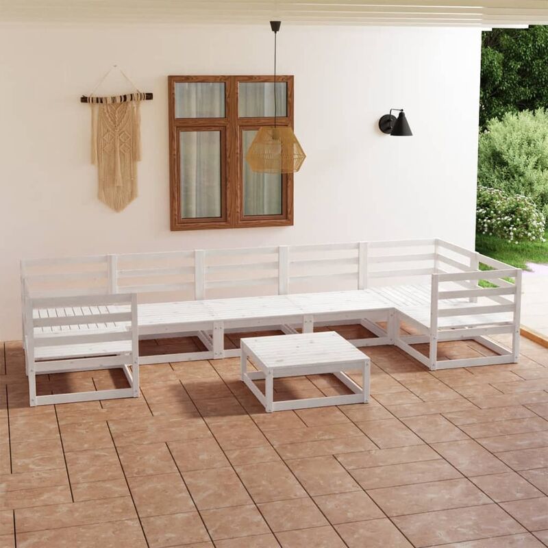 

Set de salón de jardín de 8 piezas madera maciza de pino