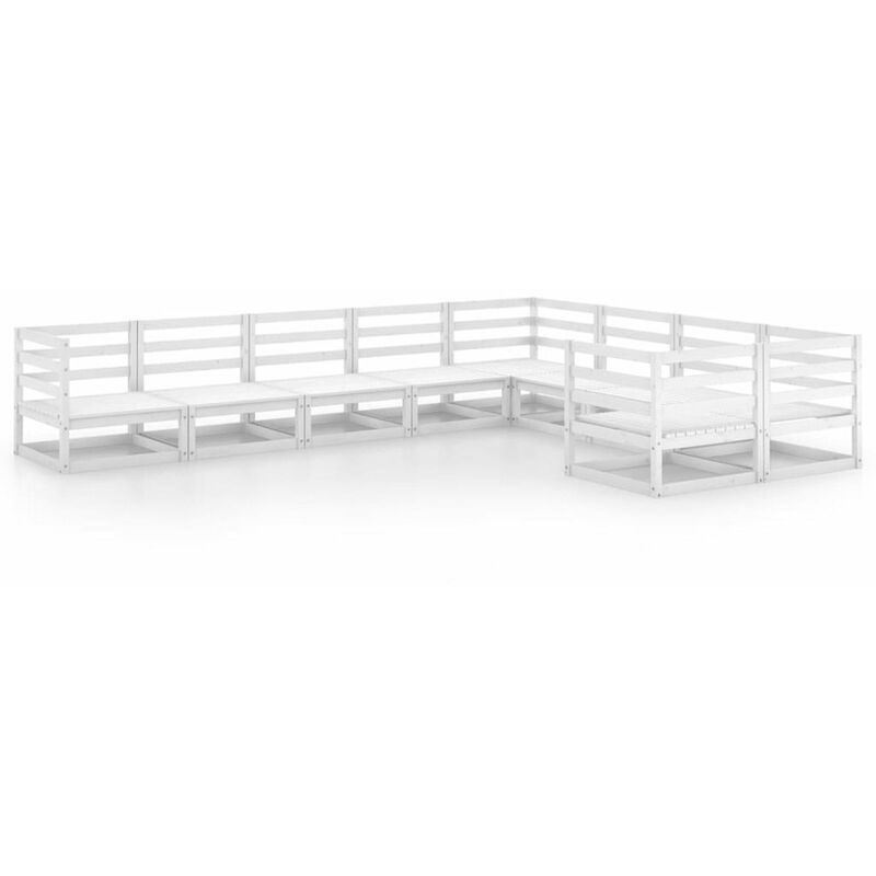 

Set de salon de jardin de 9 piezas madera maciza de pino
