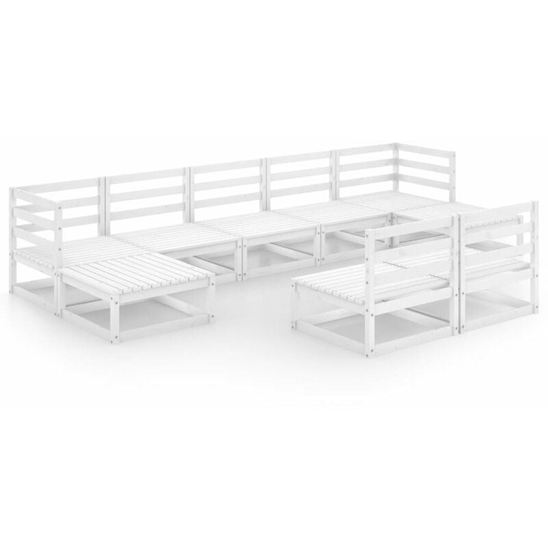 

Happyshopping - Set de salon de jardin de 9 piezas madera maciza de pino