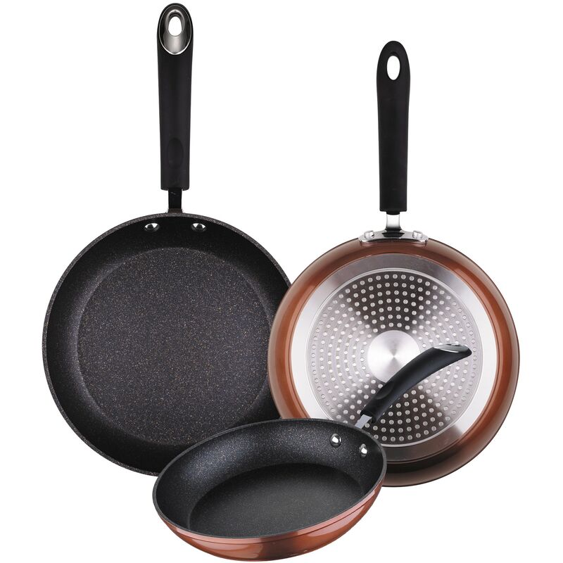 

San Ignacio - Set de Sartenes SIP color cobre- Ø20/24/28 cms., aluminio forjado, mango revestido con silicona atérmica, inducción
