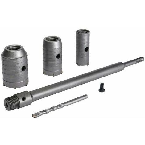 Set de scies à cloche 30/40/50mm – Tige d'extension 350mm – Carbure de tungstène pour béton, brique et parpaing – Compatible murs de maçonnerie