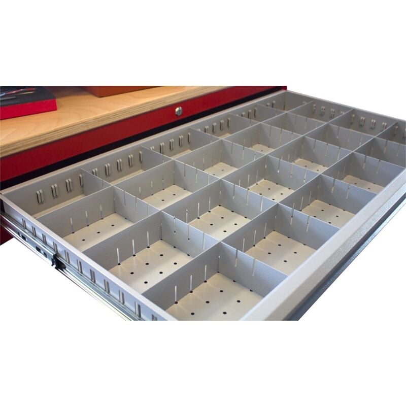 Set de séparateurs de tiroirs gris pour servantes d'atelier Mw Tools LV12060A