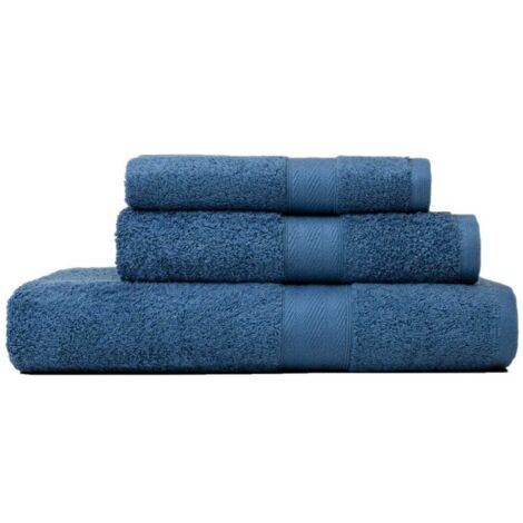 Set De Serviettes De Bain Éponge Couleur Mer En Différentes Tailles   Teddy