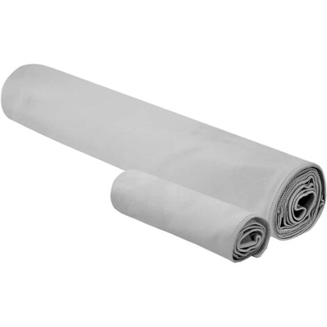 Set de serviettes de sport 2 pcs Gris tissu CFW416268