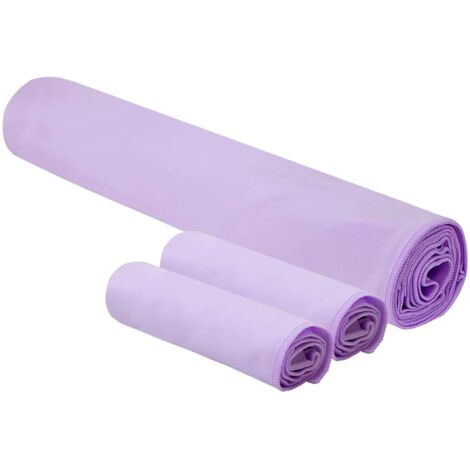 Set de serviettes de sport 3 pcs Violet Polyester et Polyamide CFW673601