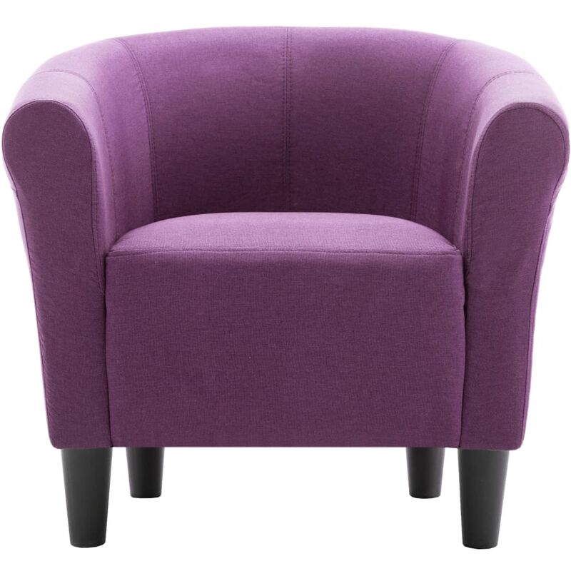 

Happyshopping - Set de sillon con taburete reposapies 2 piezas tela morado