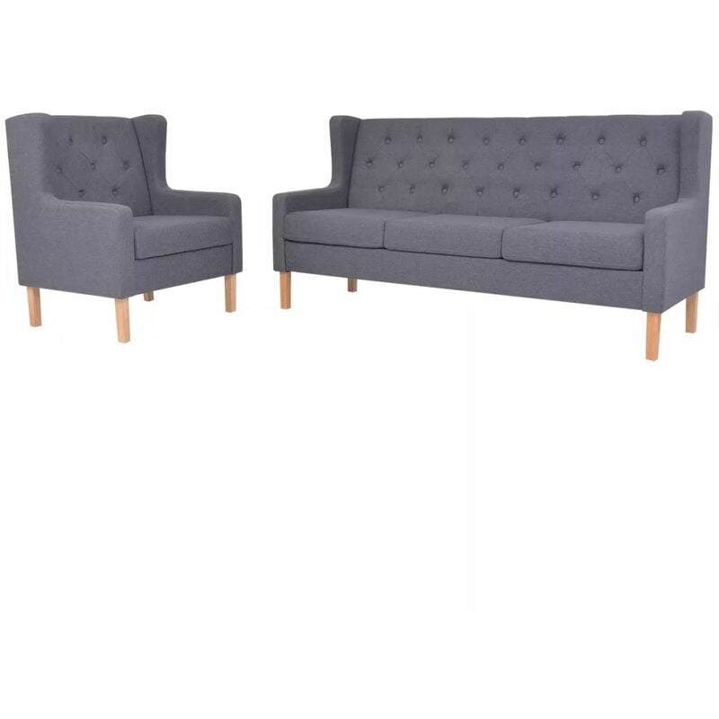 

Set de sofás 2 piezas de tela gris