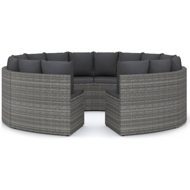 

Set de sofás de jardín 8 piezas y cojines ratán sintético gris