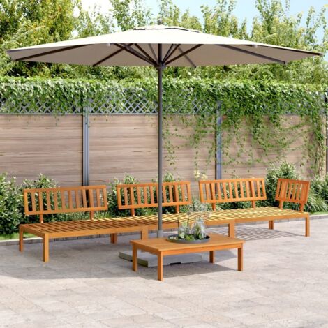 Set de sofás de palets de jardín 4 pzas madera maciza de acacia