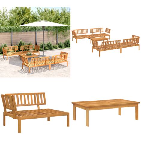Set de sofás de palets de jardín 5 pzas madera maciza de acacia - Muebles de exterior - Sofás de madera
