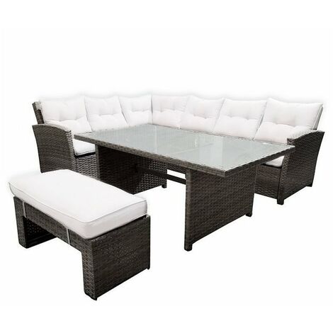 Set de sofás/mesa/puff ratán Grazalema