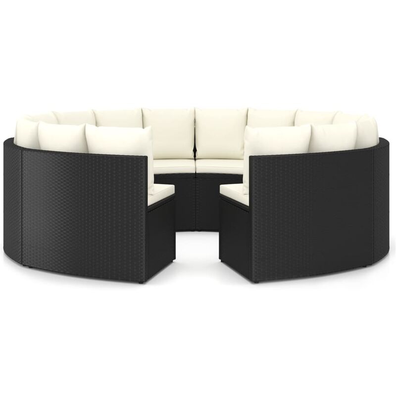 

Set de sofás de jardín 8 piezas y cojines ratán sintético negro - Negro