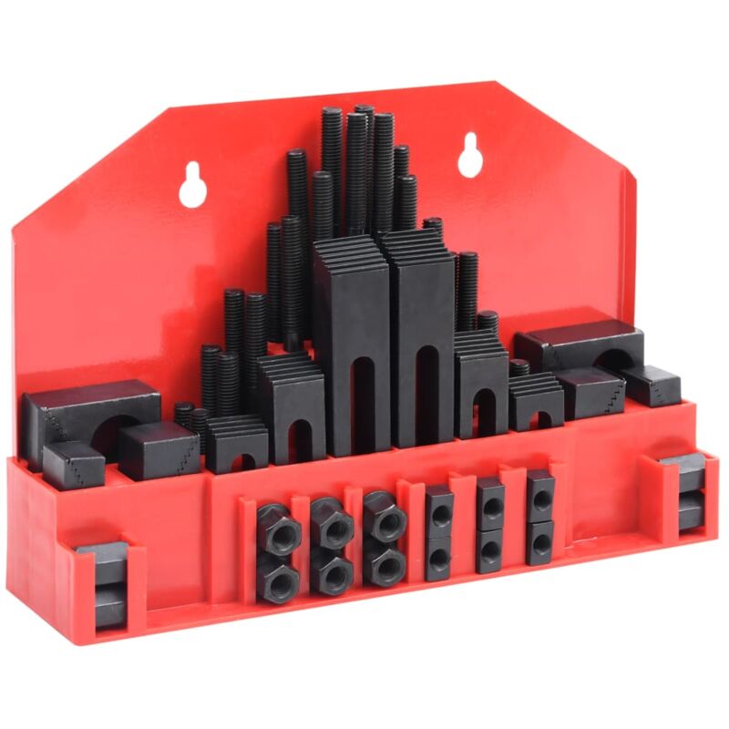 

vidaXL Set de sujeción 58 piezas de acero T ranura M10
