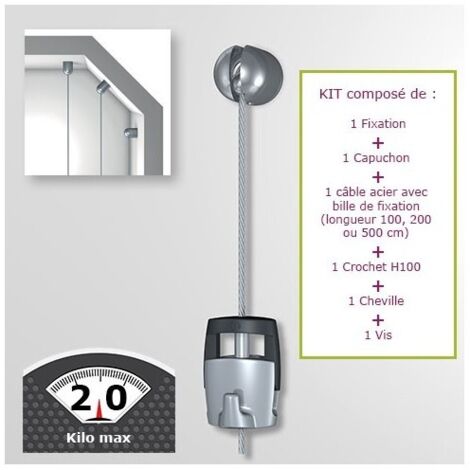Set de suspension pour 1 tableau - Accrochage Tableau Newly 100 cm