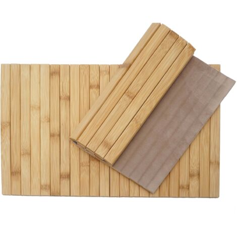 Set de table à 2 pièces HWC-C13, napperons, bambou, lavable, flexible, 45x30cm