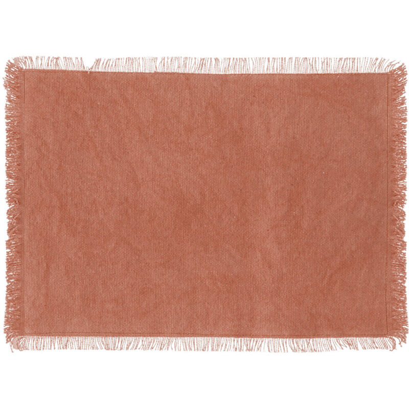 Secret De Gourmet - Set de table à franges Terracotta 45x30 cm