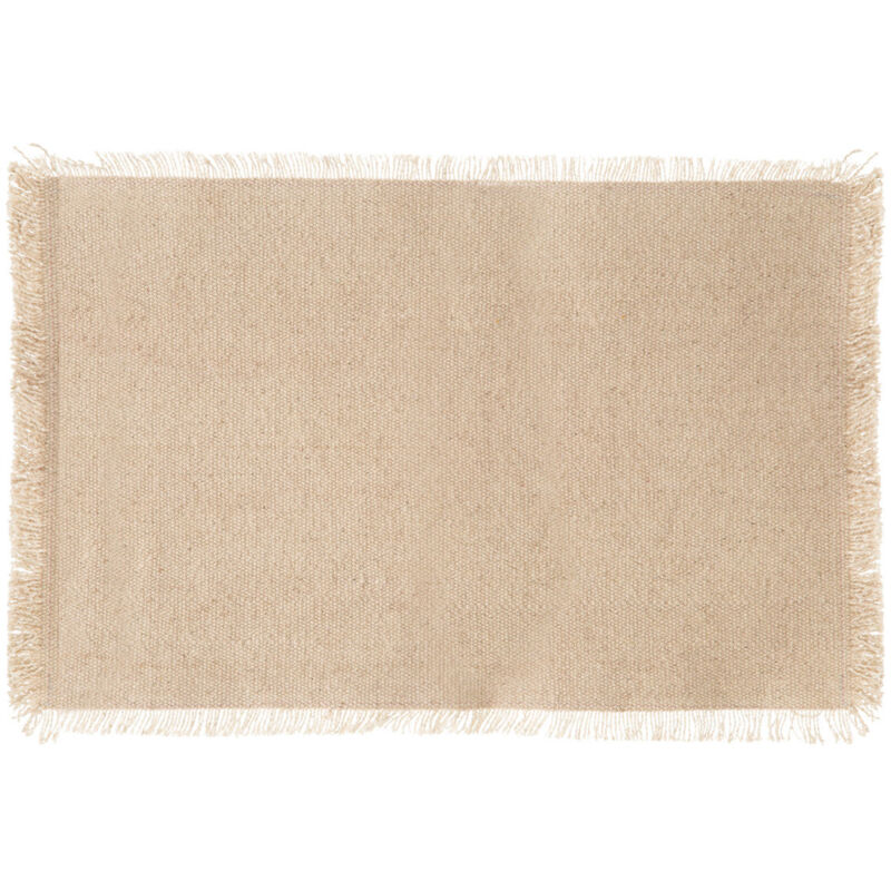 Secret De Gourmet - Set de table à franges Beige 45x30 cm