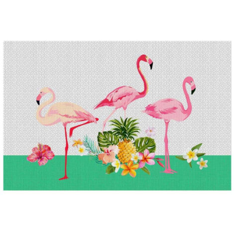 Set de Table à Motifs "Flamingo Beach" 28x43cm Rose