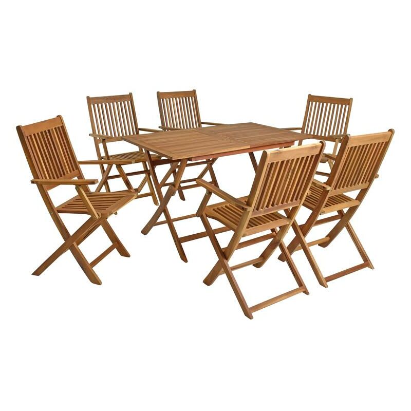 Estexo - Set de table angulaire et 6 chaises de jardin avec accoudoirs