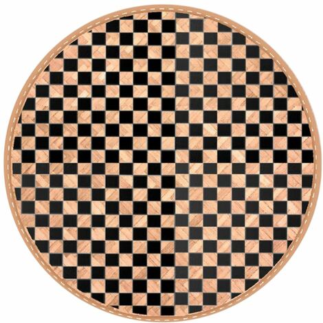 Set de table beige et noir rond en feuilles de Bambou - 38 cm
