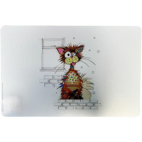 Set de table blanc chat Ziggy 43 cm