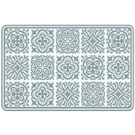 Set de table - Carreaux de ciment blanc et bleu