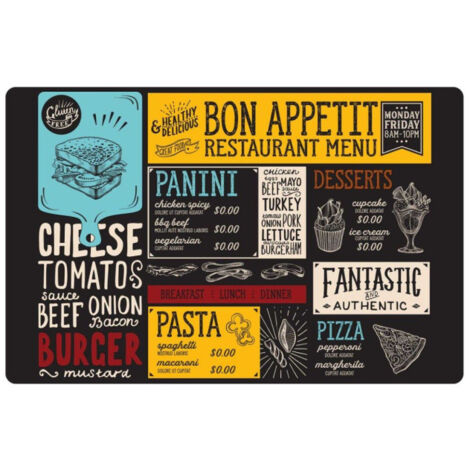 Set de Table "Cheese" 28x44cm Noir